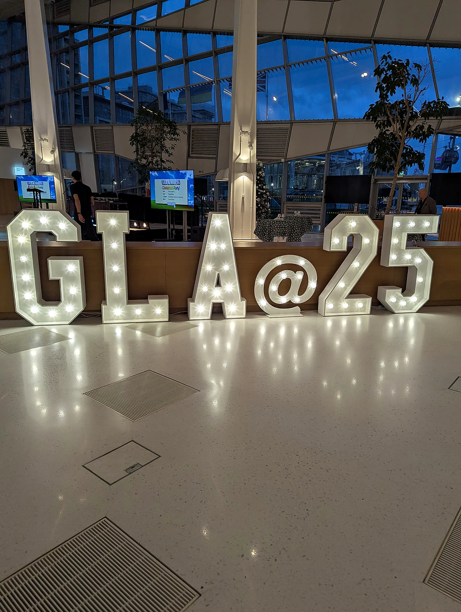 GLA at 25 light up event display
