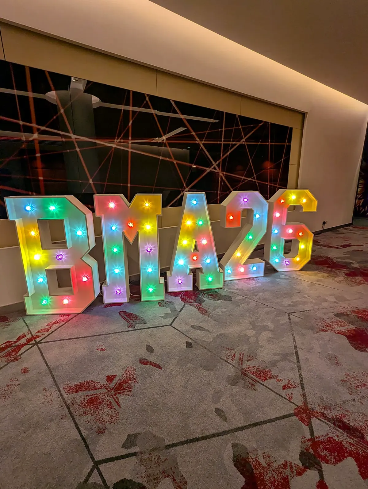 BMA26 colour changing illuminated event letters