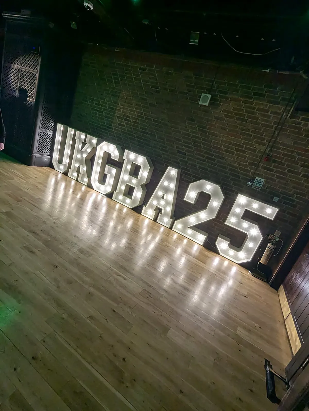 UKGBA25 illuminated event letters and numbers